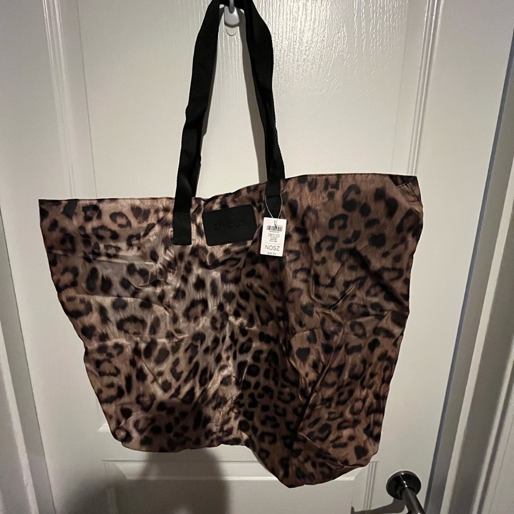 Chico's Brown Cheerah Tote with Black Handles - Picture 4 of 4